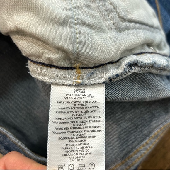 Redone 90’s Mid Rise Ankle Crop Jeans In Worn Vintage - Picture 5 of 11